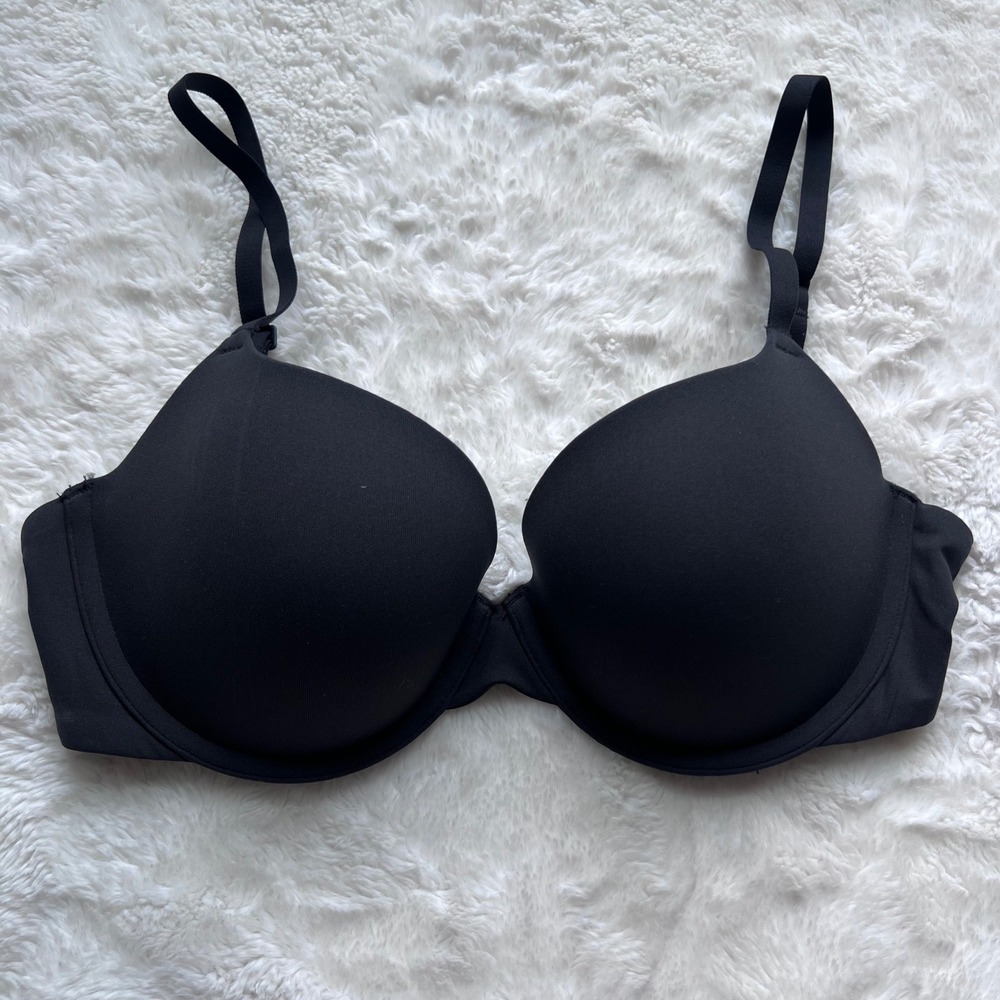SKIMS Women's Fits Everybody T-Shirt Bra Onyx Black Underwire 34C RN158973 NEW